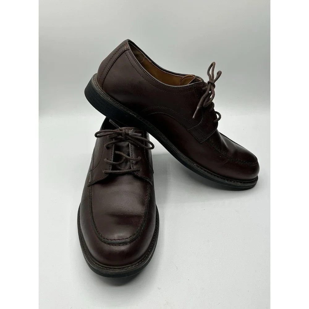 Johnston & Murphy Men's Oxford Sz 8.5 Sheepskin Shoes Oxblood Burgundy Lace Up